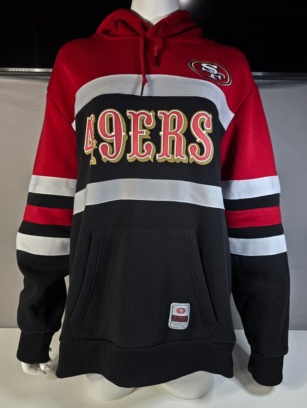 NFL San Francisco 49ERS Red, Black & White Pullover Sweater Women's Size XL